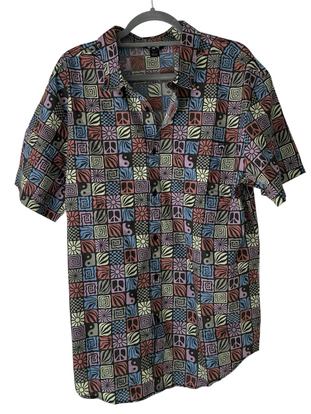 Billabong Men's Multicolor Short Sleeve Button Up (XL)